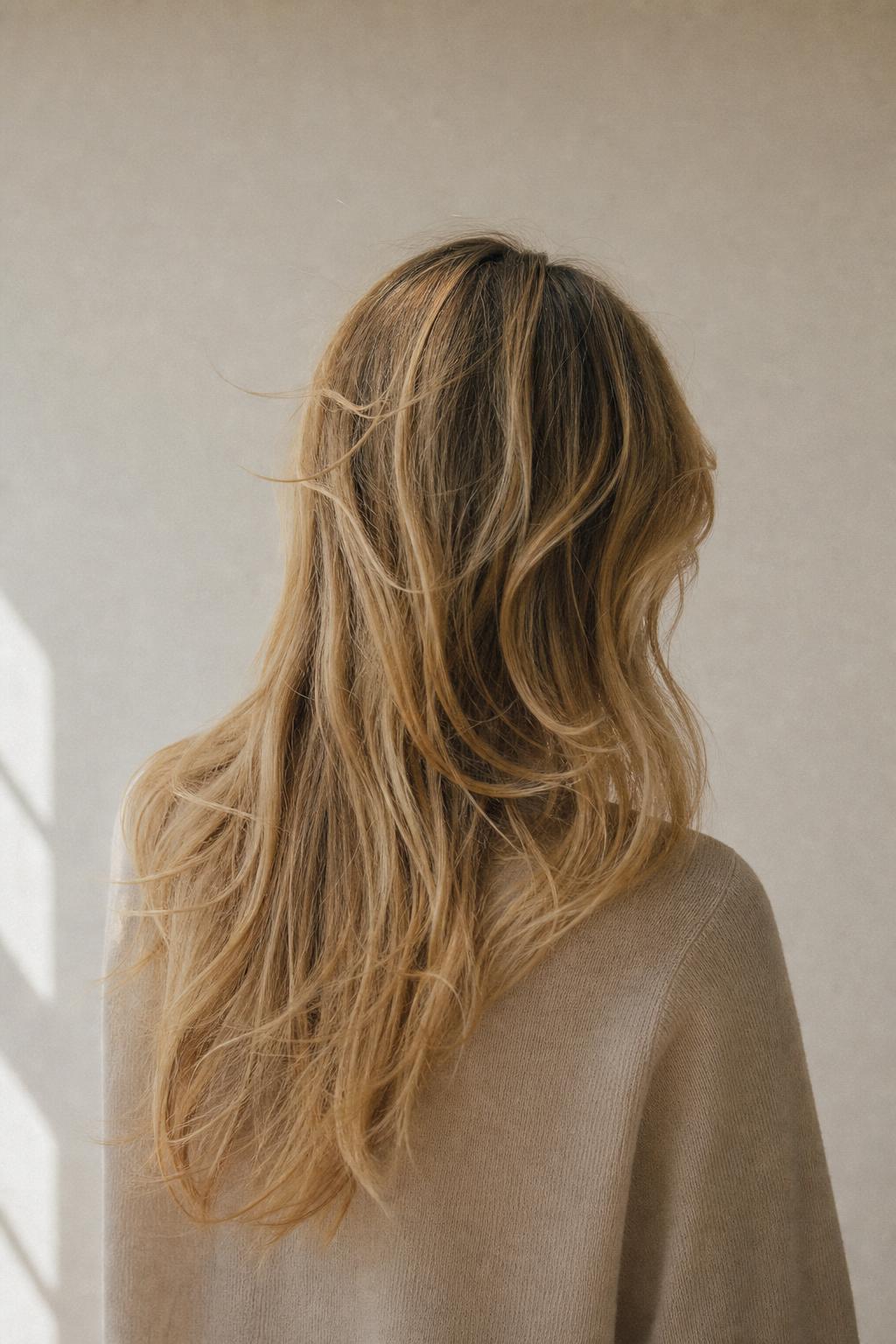 Balayage-Detail an blondem Haar