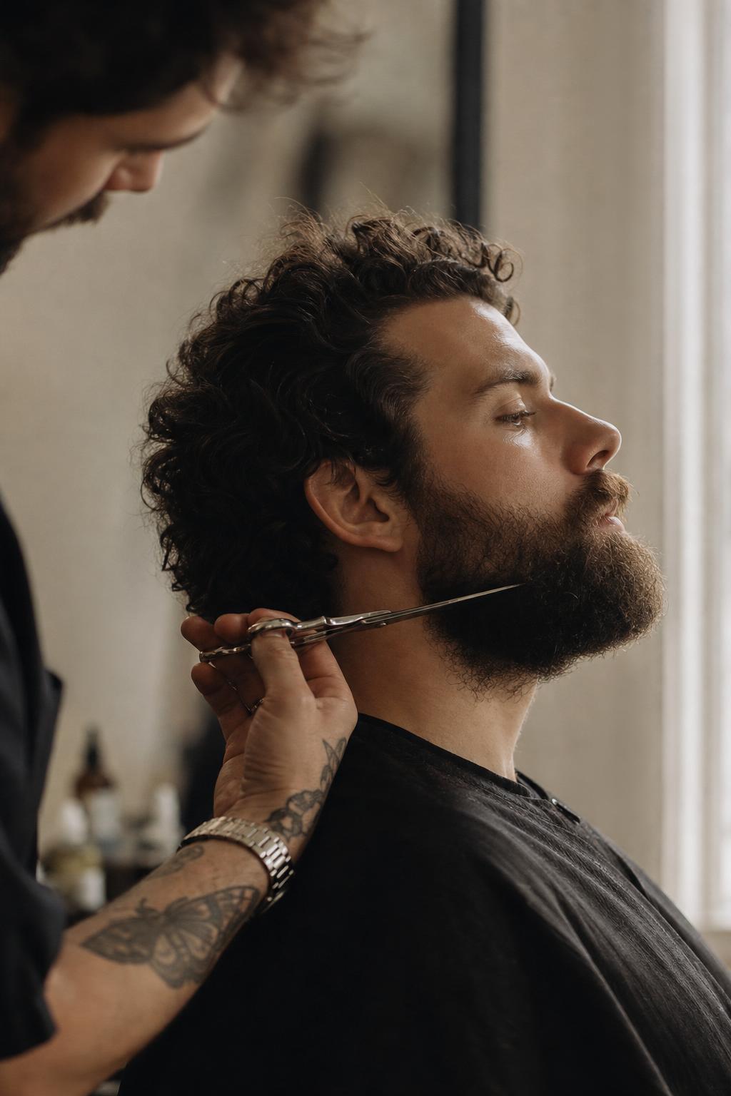 Bartschnitt mit Schere bei Maurizio Hair Artist